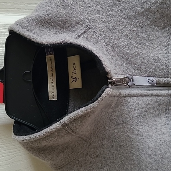 IBEX 100% Wool Mock Neck Full-Zip Women's Jacket Grey - Boiled Wool - Size  L - Picture 2 of 8